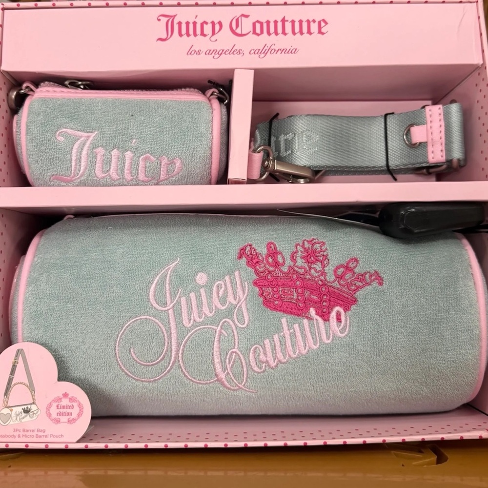 Juicy Couture Baby blue  and Pink Embroidered Set